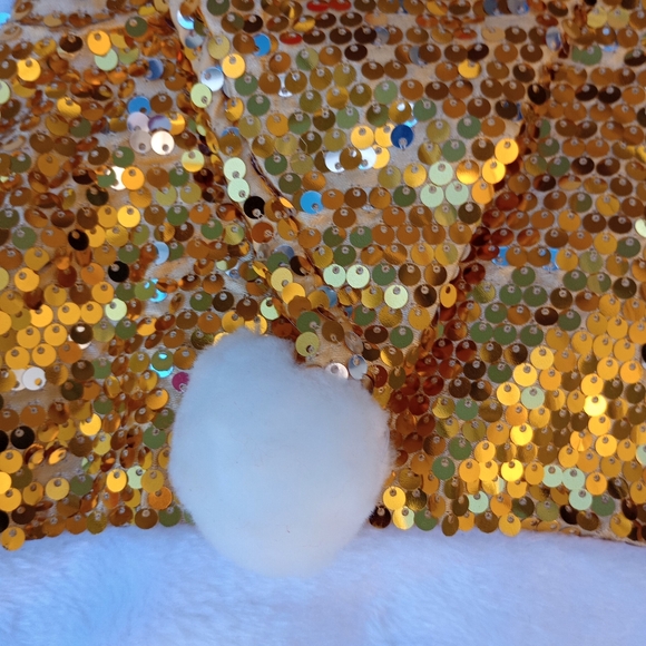 Gold Sequin Santa Hat Christmas Holiday Festive Gift Party Yuletide Cheer Fun - Picture 2 of 8